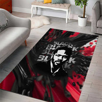 Steve Biko Area Rug with Black Consciousness Portrait, Power Fist Symbol and Red-Black Freedom - Wonder Print Shop