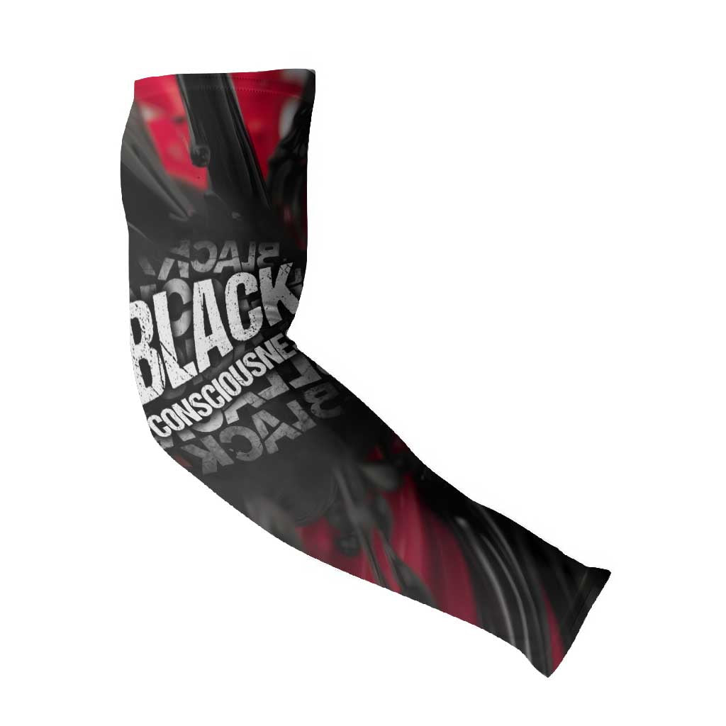 Steve Biko Arm Sleeves with Black Consciousness Portrait, Power Fist Symbol and Red-Black Freedom - Wonder Print Shop