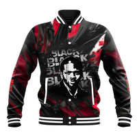 Steve Biko Baseball Jacket with Black Consciousness Portrait, Power Fist Symbol and Red-Black Freedom - Wonder Print Shop