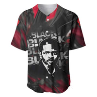 Steve Biko Baseball Jersey with Black Consciousness Portrait, Power Fist Symbol and Red-Black Freedom - Wonder Print Shop