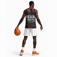 Steve Biko Basketball Jersey with Black Consciousness Portrait, Power Fist Symbol and Red-Black Freedom - Wonder Print Shop
