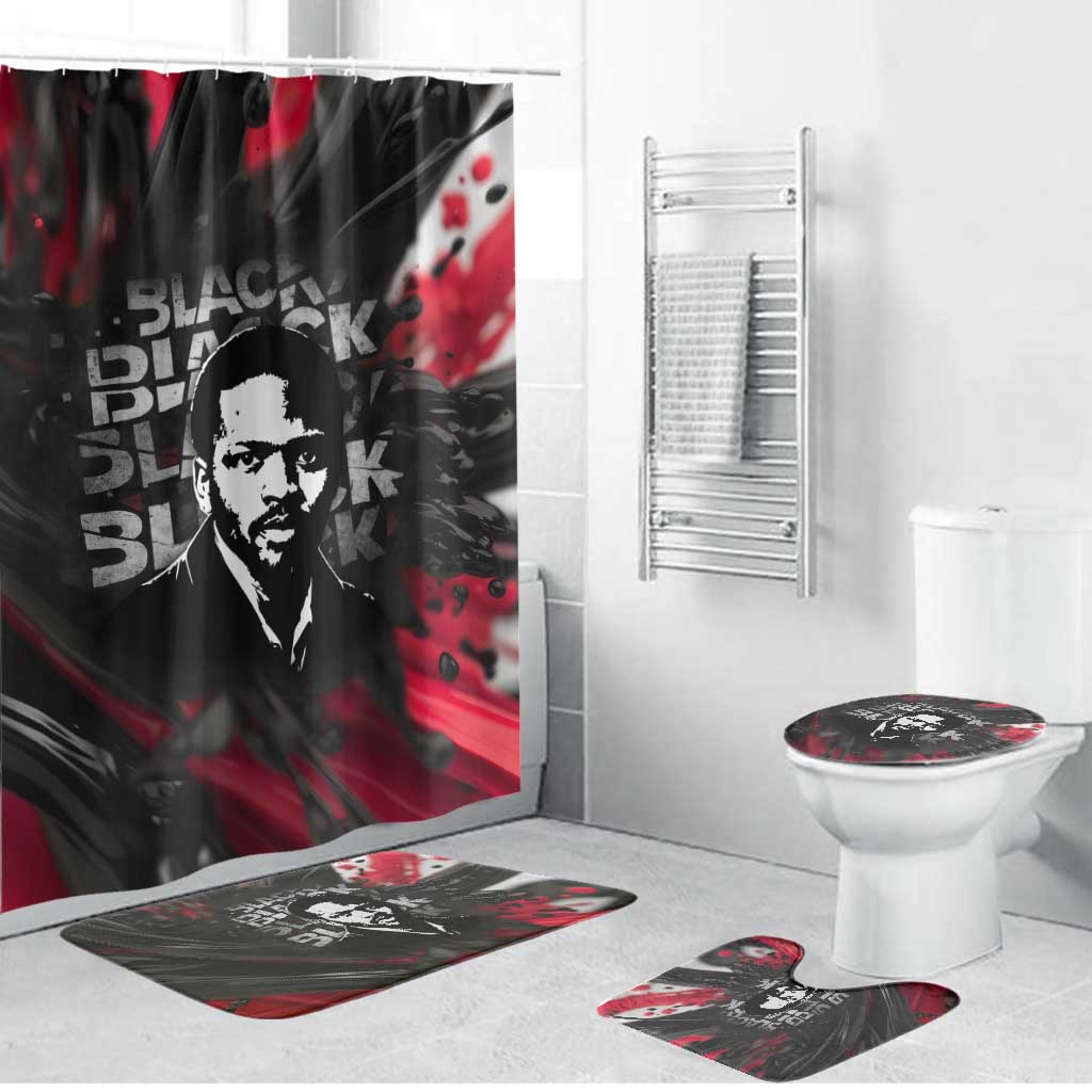 Steve Biko Bathroom Set with Black Consciousness Portrait, Power Fist Symbol and Red-Black Freedom - Wonder Print Shop