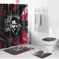 Steve Biko Bathroom Set with Black Consciousness Portrait, Power Fist Symbol and Red-Black Freedom - Wonder Print Shop