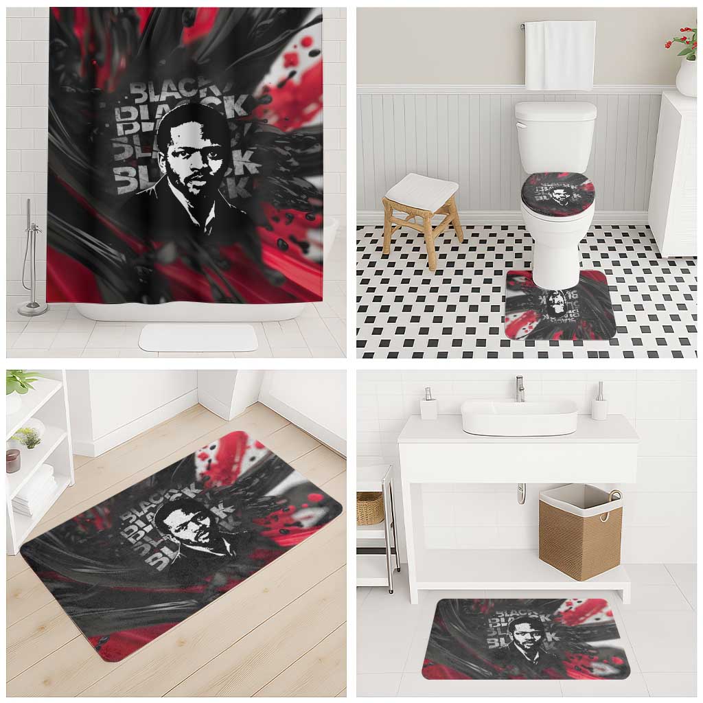 Steve Biko Bathroom Set with Black Consciousness Portrait, Power Fist Symbol and Red-Black Freedom - Wonder Print Shop