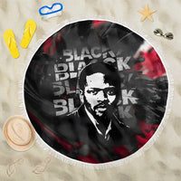 Steve Biko Beach Blanket with Black Consciousness Portrait, Power Fist Symbol and Red-Black Freedom - Wonder Print Shop