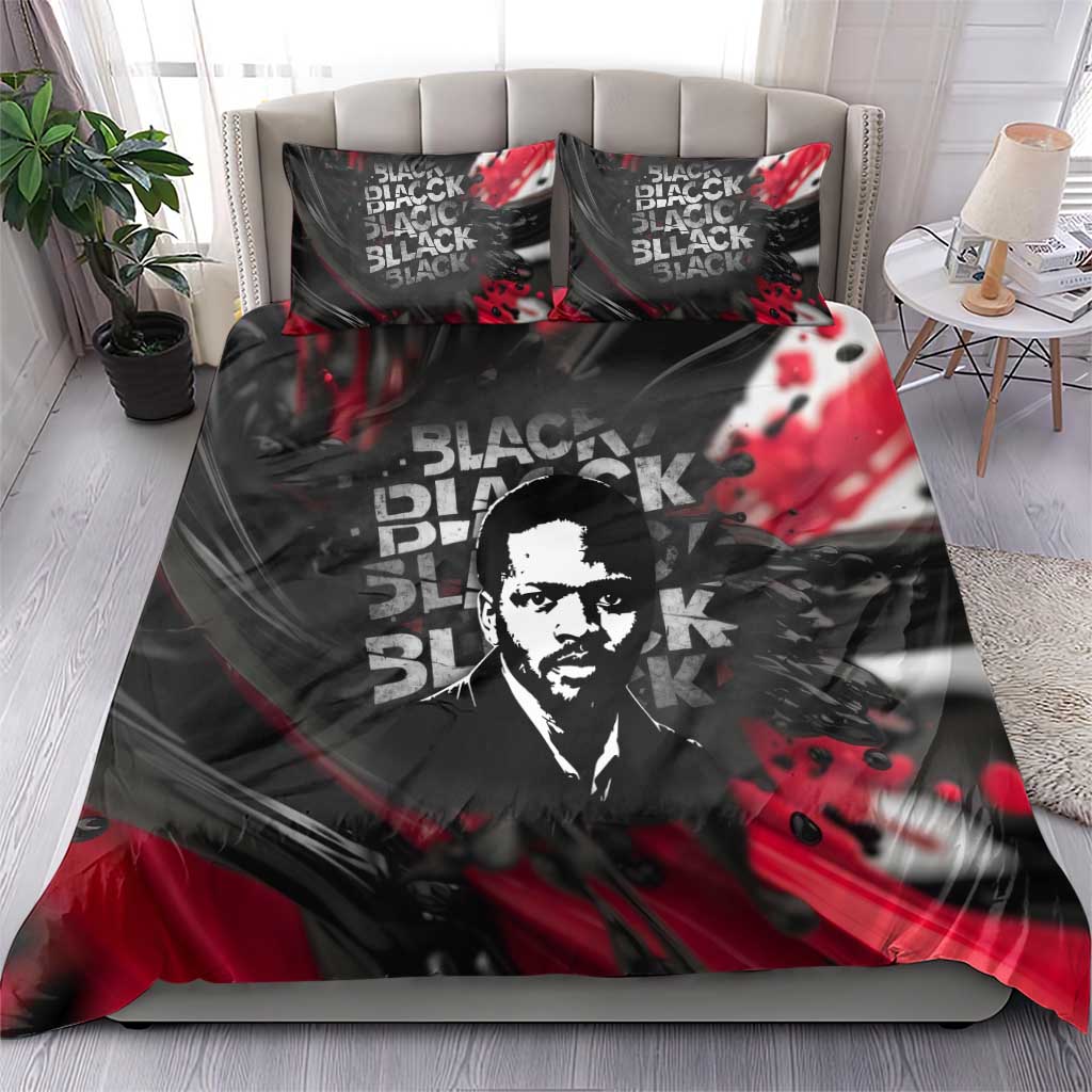Steve Biko Bedding Set with Black Consciousness Portrait, Power Fist Symbol and Red-Black Freedom - Wonder Print Shop