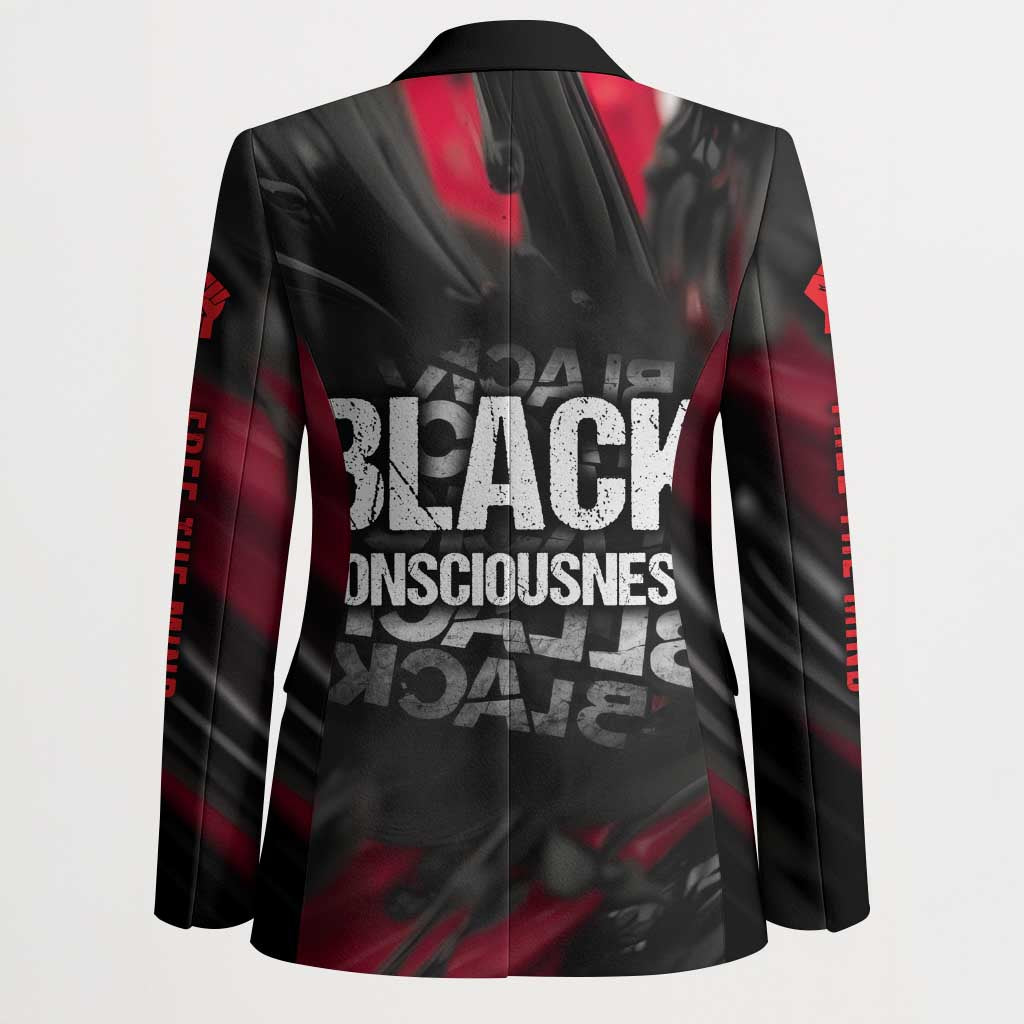Steve Biko Blazer with Black Consciousness Portrait, Power Fist Symbol and Red-Black Freedom - Wonder Print Shop