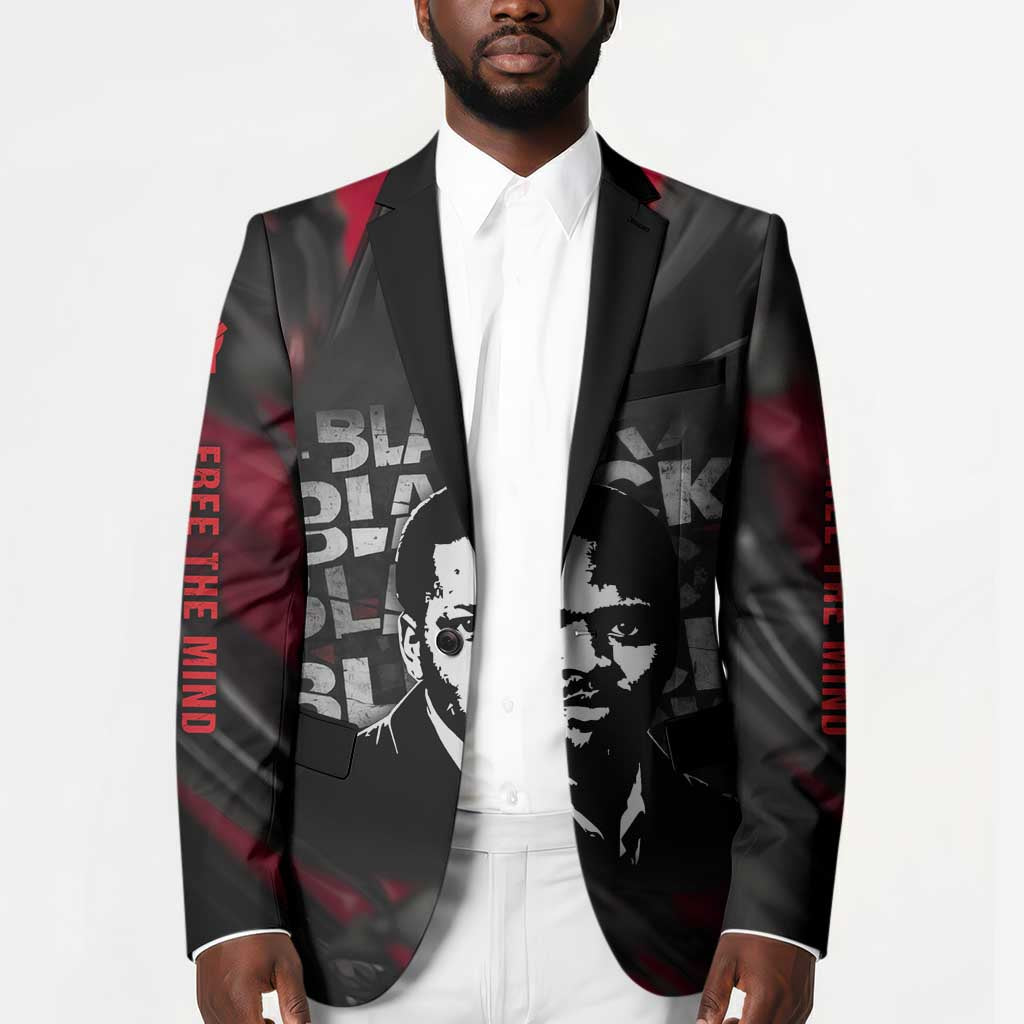 Steve Biko Blazer with Black Consciousness Portrait, Power Fist Symbol and Red-Black Freedom - Wonder Print Shop