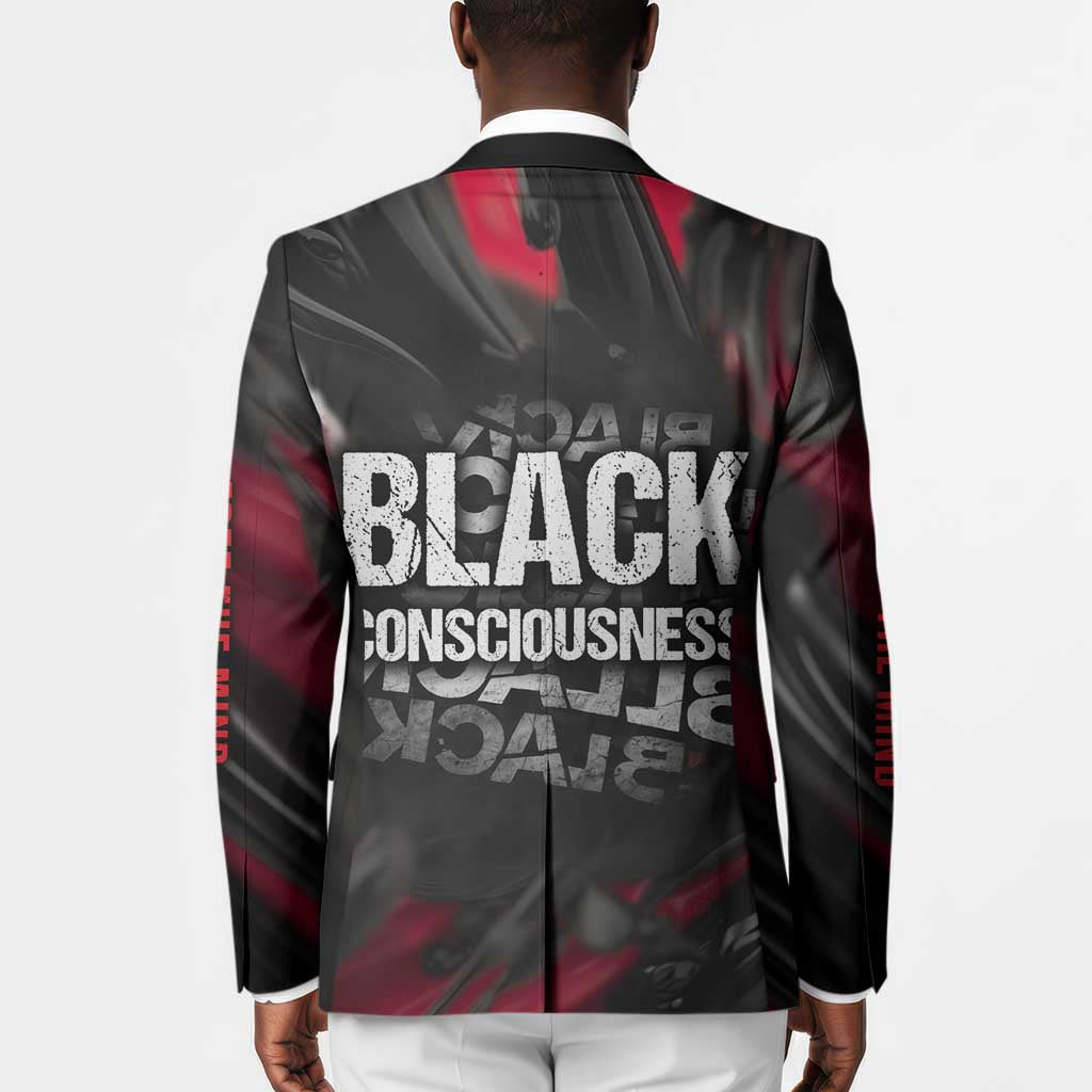 Steve Biko Blazer with Black Consciousness Portrait, Power Fist Symbol and Red-Black Freedom - Wonder Print Shop
