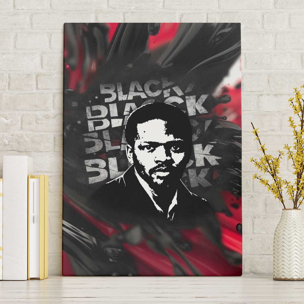 Steve Biko Canvas Wall Art with Black Consciousness Portrait, Power Fist Symbol and Red-Black Freedom - Wonder Print Shop