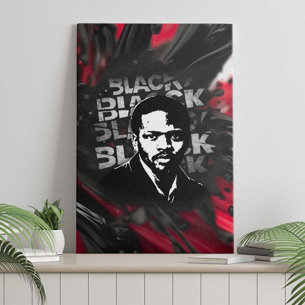 Steve Biko Canvas Wall Art with Black Consciousness Portrait, Power Fist Symbol and Red-Black Freedom - Wonder Print Shop