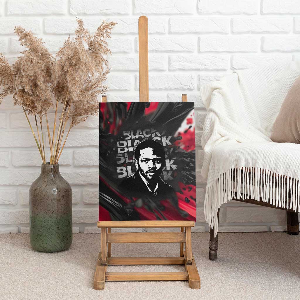 Steve Biko Canvas Wall Art with Black Consciousness Portrait, Power Fist Symbol and Red-Black Freedom - Wonder Print Shop