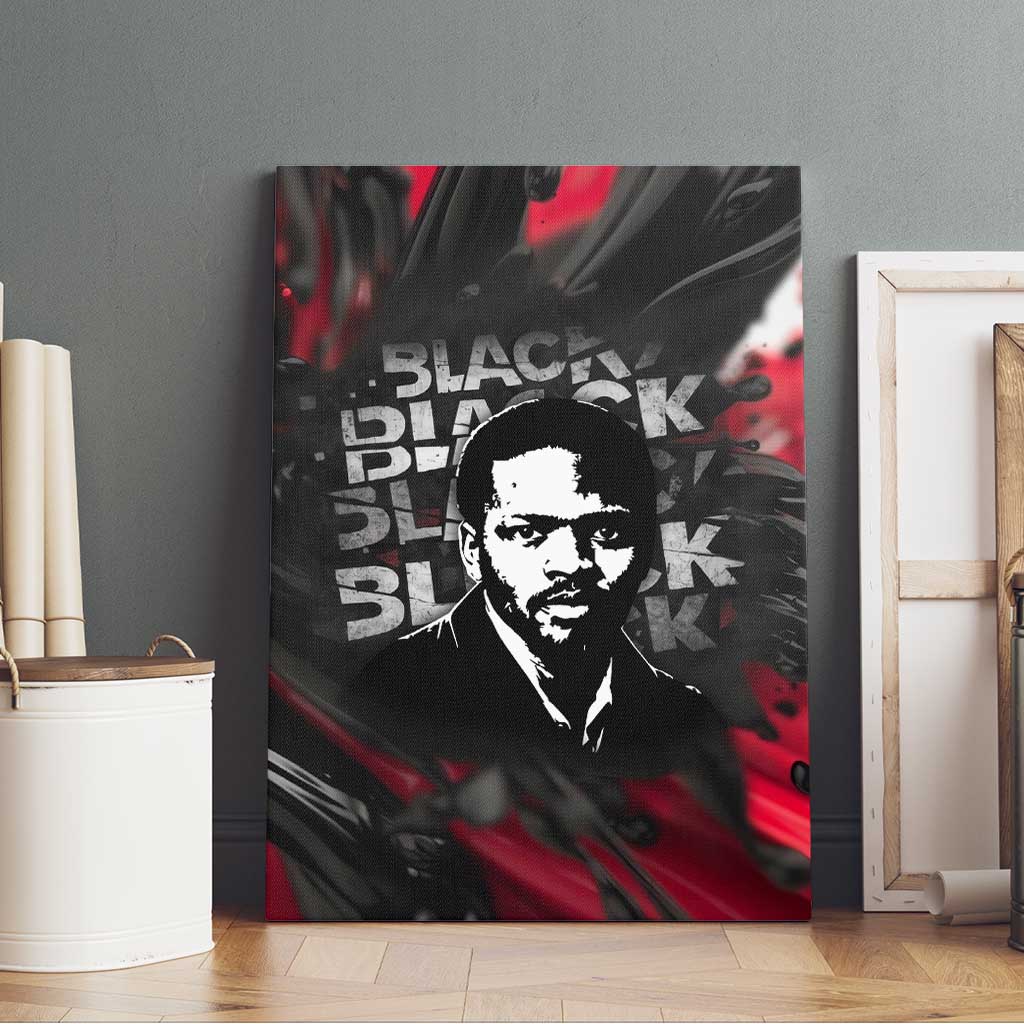 Steve Biko Canvas Wall Art with Black Consciousness Portrait, Power Fist Symbol and Red-Black Freedom - Wonder Print Shop