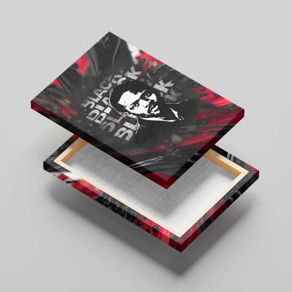Steve Biko Canvas Wall Art with Black Consciousness Portrait, Power Fist Symbol and Red-Black Freedom - Wonder Print Shop