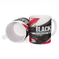Steve Biko Ceramic Mug with Black Consciousness Portrait, Power Fist Symbol and Red-Black Freedom - Wonder Print Shop