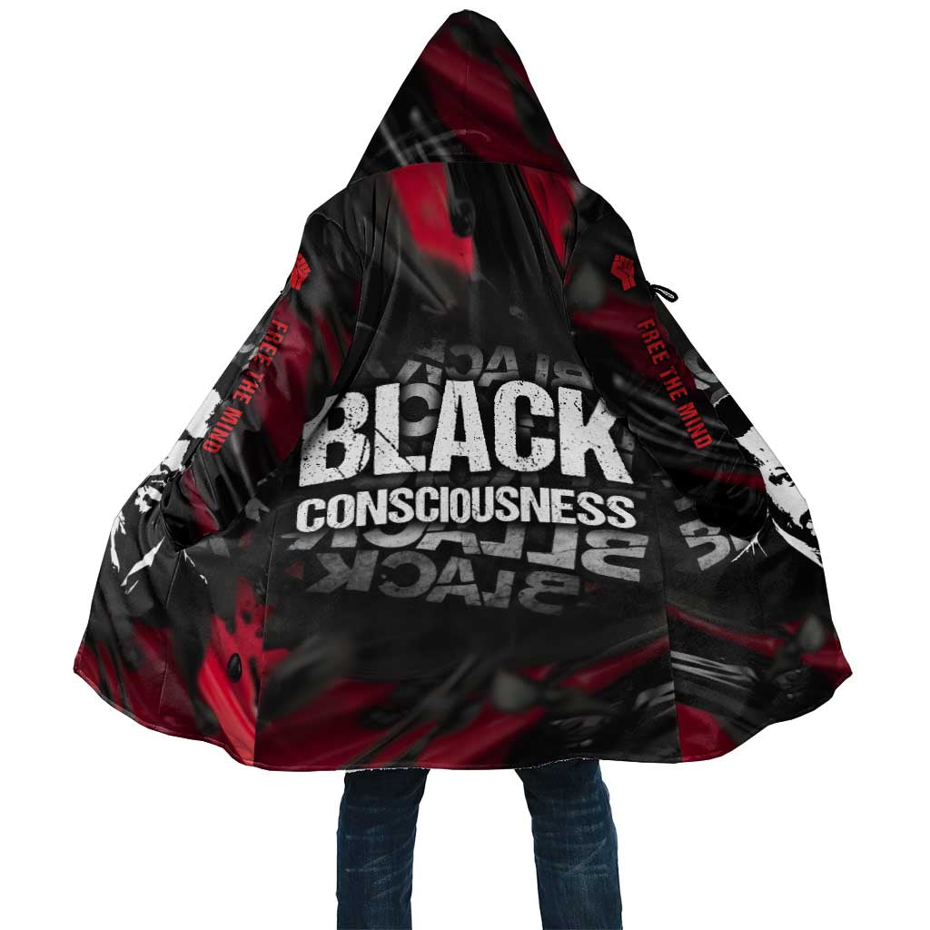 Steve Biko Cloak with Black Consciousness Portrait, Power Fist Symbol and Red-Black Freedom - Wonder Print Shop