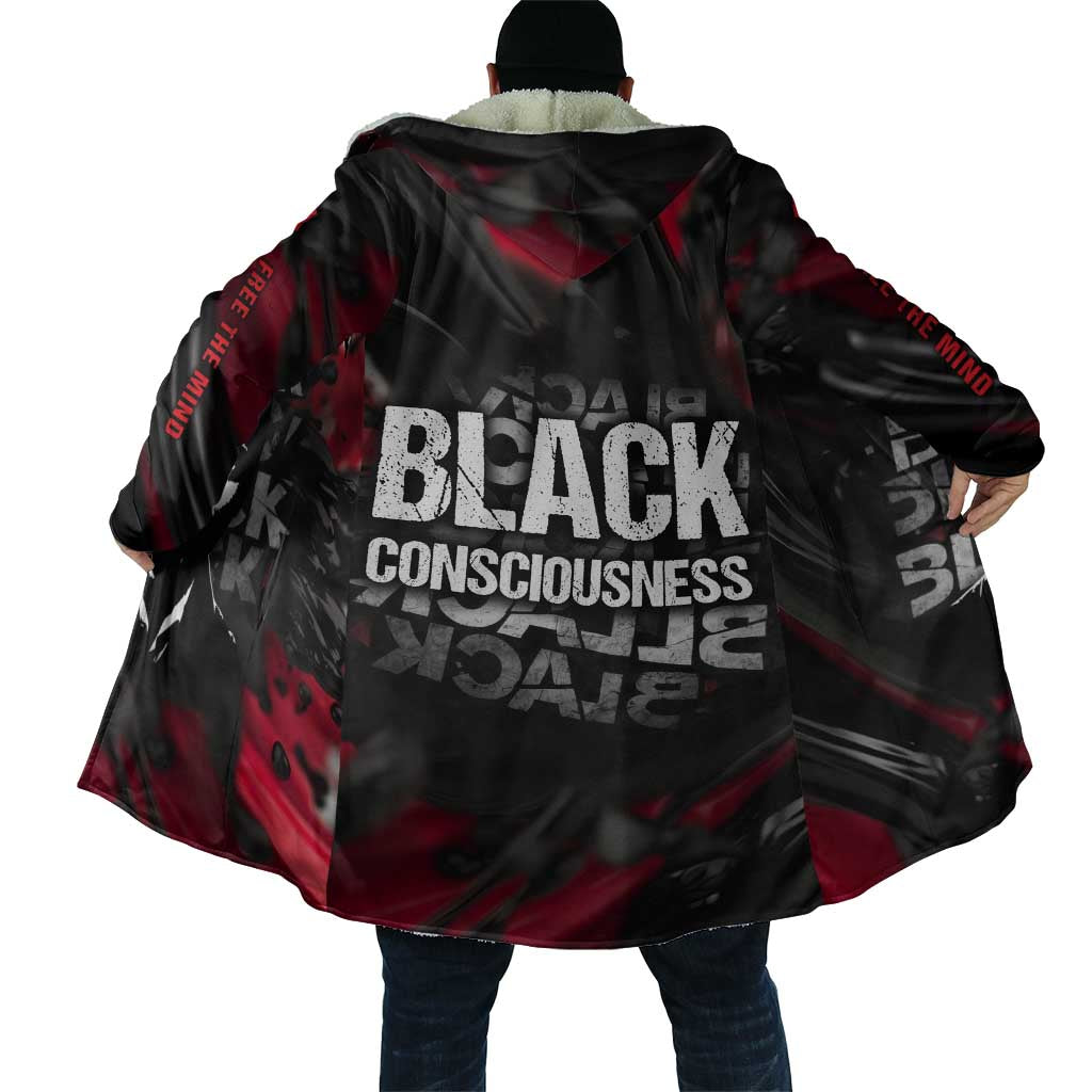 Steve Biko Cloak with Black Consciousness Portrait, Power Fist Symbol and Red-Black Freedom - Wonder Print Shop