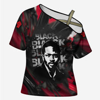 Steve Biko Cross Shoulder Shirt with Black Consciousness Portrait, Power Fist Symbol and Red-Black Freedom - Wonder Print Shop