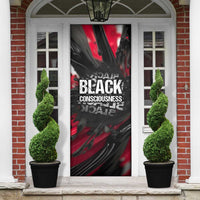 Steve Biko Door Cover with Black Consciousness Portrait, Power Fist Symbol and Red-Black Freedom - Wonder Print Shop