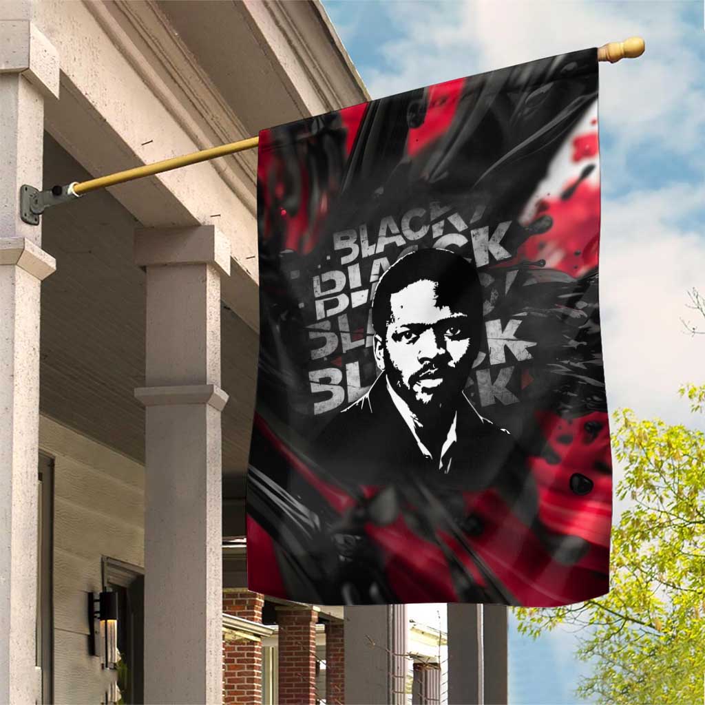 Steve Biko Garden Flag with Black Consciousness Portrait, Power Fist Symbol and Red-Black Freedom - Wonder Print Shop
