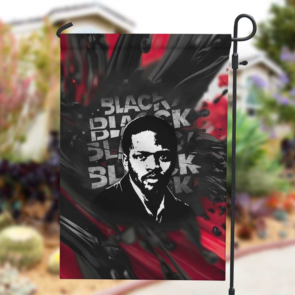 Steve Biko Garden Flag with Black Consciousness Portrait, Power Fist Symbol and Red-Black Freedom - Wonder Print Shop
