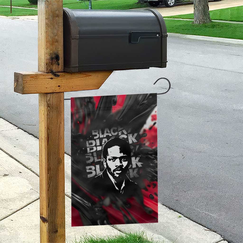 Steve Biko Garden Flag with Black Consciousness Portrait, Power Fist Symbol and Red-Black Freedom - Wonder Print Shop