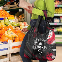 Steve Biko Grocery Bag with Black Consciousness Portrait, Power Fist Symbol and Red-Black Freedom - Wonder Print Shop