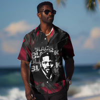 Steve Biko Hawaiian Shirt with Black Consciousness Portrait, Power Fist Symbol and Red-Black Freedom - Wonder Print Shop