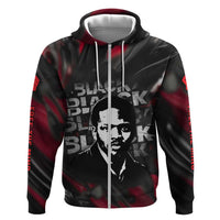 Steve Biko Hoodie with Black Consciousness Portrait, Power Fist Symbol and Red-Black Freedom - Wonder Print Shop