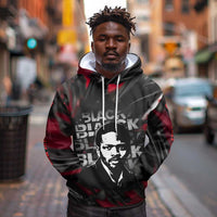 Steve Biko Hoodie with Black Consciousness Portrait, Power Fist Symbol and Red-Black Freedom - Wonder Print Shop