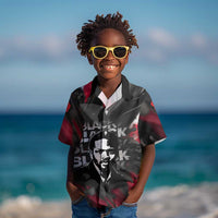 Steve Biko Kid Hawaiian Shirt with Black Consciousness Portrait, Power Fist Symbol and Red-Black Freedom - Wonder Print Shop