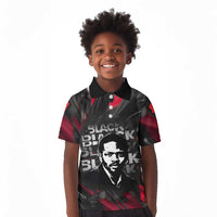 Steve Biko Kid Polo Shirt with Black Consciousness Portrait, Power Fist Symbol and Red-Black Freedom - undefined
