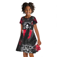Steve Biko Kid Short Sleeve Dress with Black Consciousness Portrait, Power Fist Symbol and Red-Black Freedom - Wonder Print Shop
