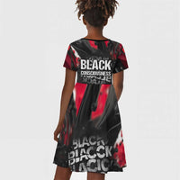 Steve Biko Kid Short Sleeve Dress with Black Consciousness Portrait, Power Fist Symbol and Red-Black Freedom - Wonder Print Shop