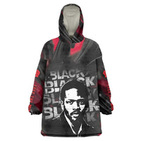 Steve Biko Kid Wearable Blanket Hoodie with Black Consciousness Portrait, Power Fist Symbol and Red-Black Freedom - Wonder Print Shop