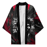 Steve Biko Kimono with Black Consciousness Portrait, Power Fist Symbol and Red-Black Freedom - undefined