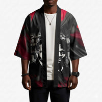 Steve Biko Kimono with Black Consciousness Portrait, Power Fist Symbol and Red-Black Freedom - undefined