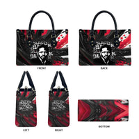 Steve Biko Leather Bag with Black Consciousness Portrait, Power Fist Symbol and Red-Black Freedom - Wonder Print Shop