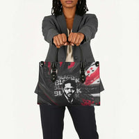 Steve Biko Leather Bag with Black Consciousness Portrait, Power Fist Symbol and Red-Black Freedom - Wonder Print Shop