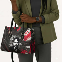Steve Biko Leather Bag with Black Consciousness Portrait, Power Fist Symbol and Red-Black Freedom - Wonder Print Shop