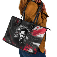 Steve Biko Leather Tote Bag with Black Consciousness Portrait, Power Fist Symbol and Red-Black Freedom - Wonder Print Shop