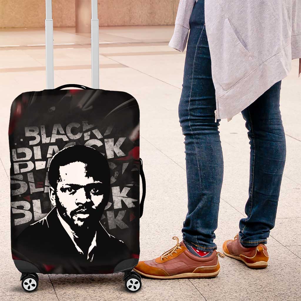 Steve Biko Luggage Cover with Black Consciousness Portrait, Power Fist Symbol and Red-Black Freedom - Wonder Print Shop