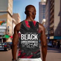 Steve Biko Men Tank Top with Black Consciousness Portrait, Power Fist Symbol and Red-Black Freedom - Wonder Print Shop