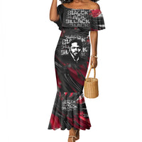 Steve Biko Mermaid Dress with Black Consciousness Portrait, Power Fist Symbol and Red-Black Freedom - Wonder Print Shop