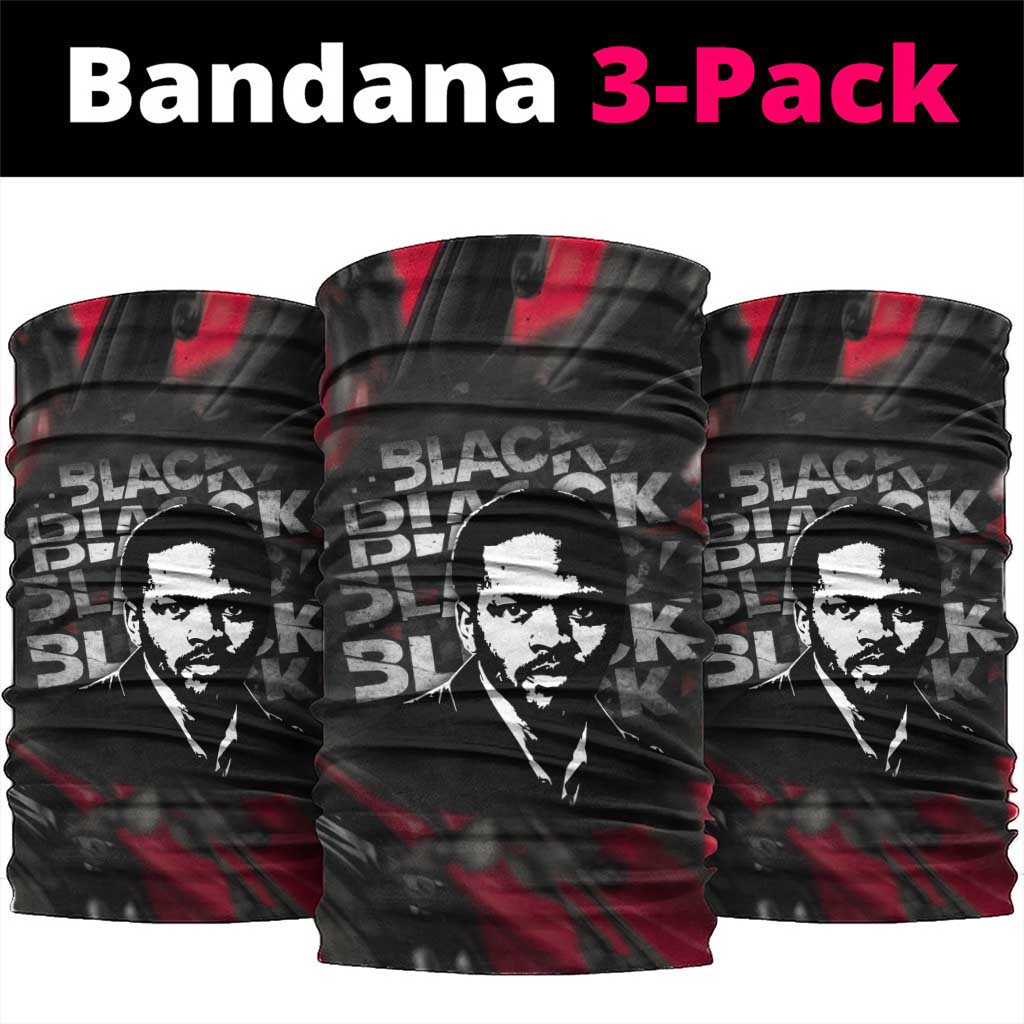 Steve Biko Neck Gaiter with Black Consciousness Portrait, Power Fist Symbol and Red-Black Freedom - Wonder Print Shop