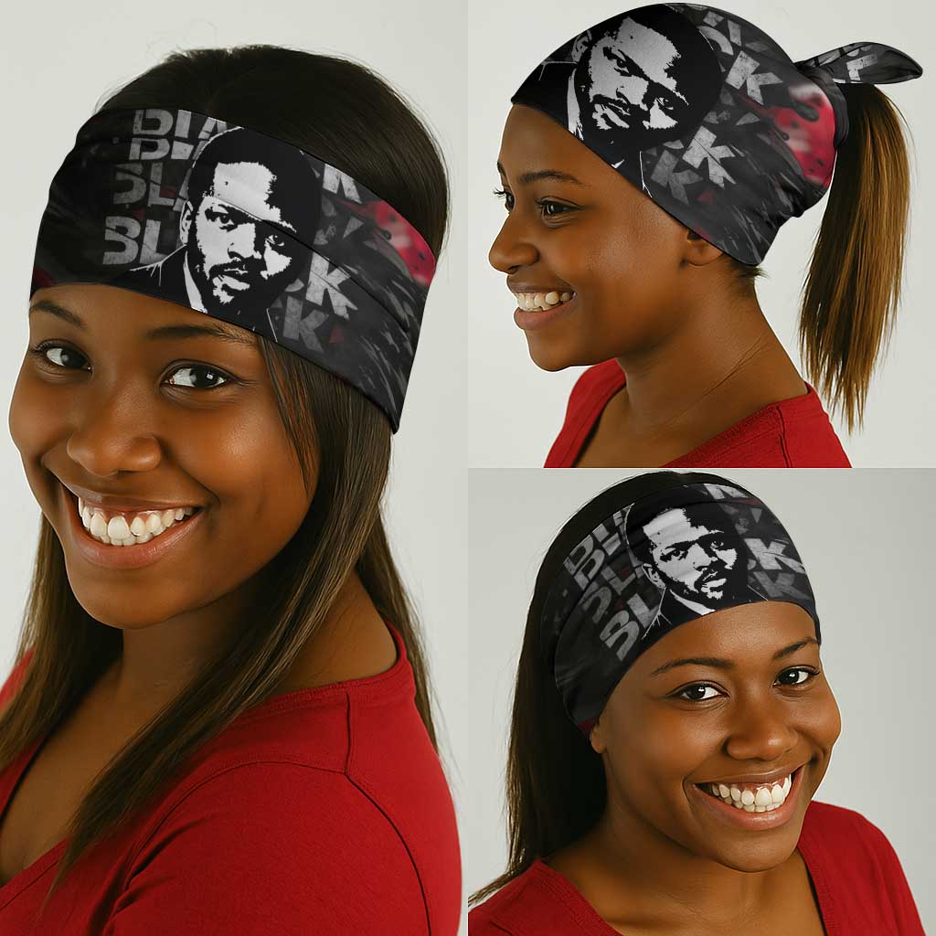 Steve Biko Neck Gaiter with Black Consciousness Portrait, Power Fist Symbol and Red-Black Freedom - Wonder Print Shop