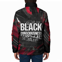 Steve Biko Padded Jacket with Black Consciousness Portrait, Power Fist Symbol and Red-Black Freedom - Wonder Print Shop