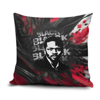 Steve Biko Pillow Cover with Black Consciousness Portrait, Power Fist Symbol and Red-Black Freedom - Wonder Print Shop