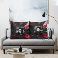 Steve Biko Pillow Cover with Black Consciousness Portrait, Power Fist Symbol and Red-Black Freedom - Wonder Print Shop