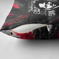 Steve Biko Pillow Cover with Black Consciousness Portrait, Power Fist Symbol and Red-Black Freedom - Wonder Print Shop